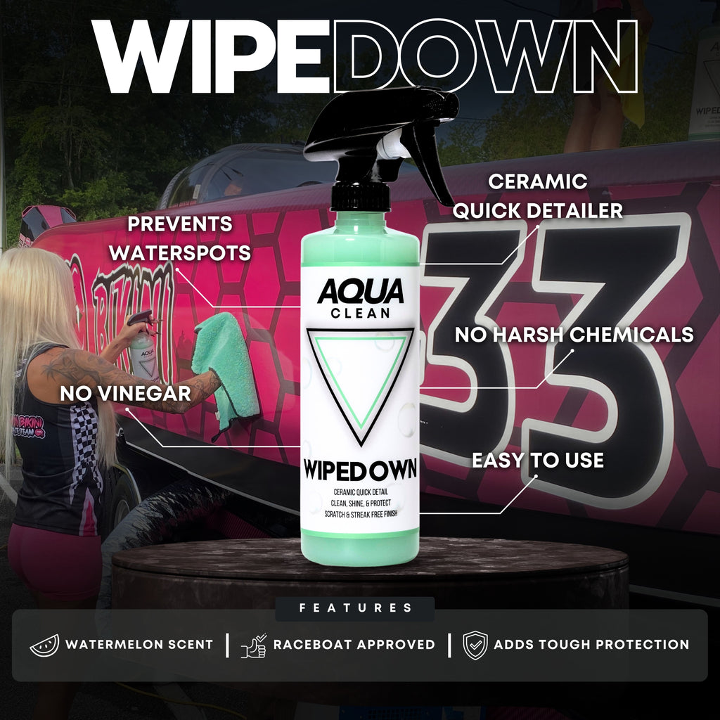 AquaClean WIPEDOWN | Ceramic Quick Detailer for Boats Cars RVs & More AquaClean WIPEDOWN | Ceramic Quick Detailer for Boats Cars RVs & More